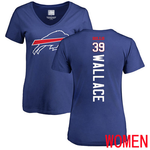 NFL Women Buffalo Bills #39 Levi Wallace Royal Blue Backer T Shirt
